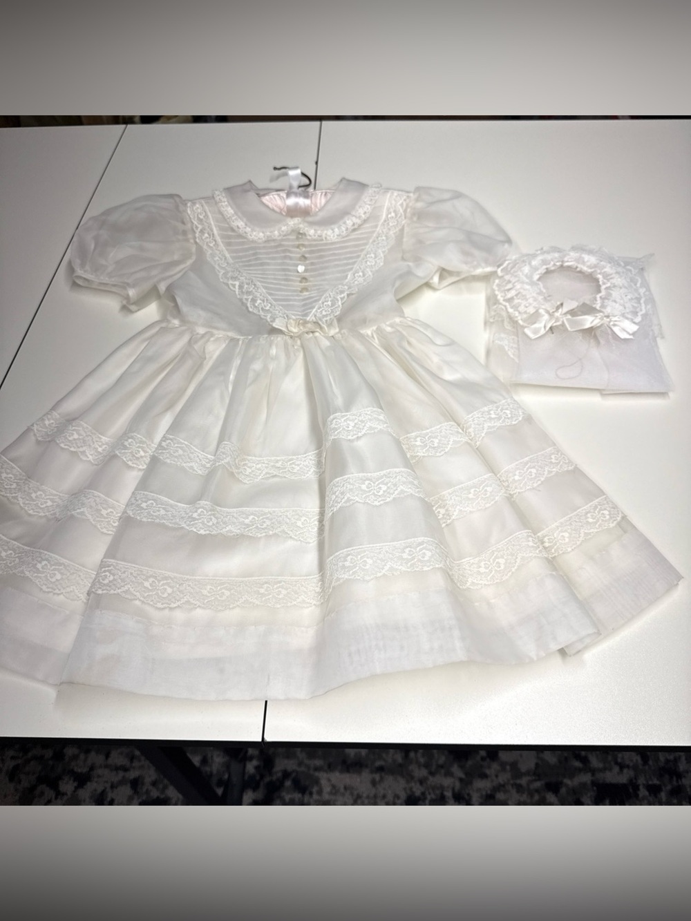 VTG 50s 60's Miss Quality Organza Girls Party Dress COMMUNION WEDDING Sheer 3-5T